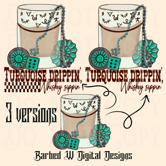 Whiskey png, cowgirl png, western png, turquoise png, dice png, punchy png, Navajo beads png, yallternative png, cowboy brand png