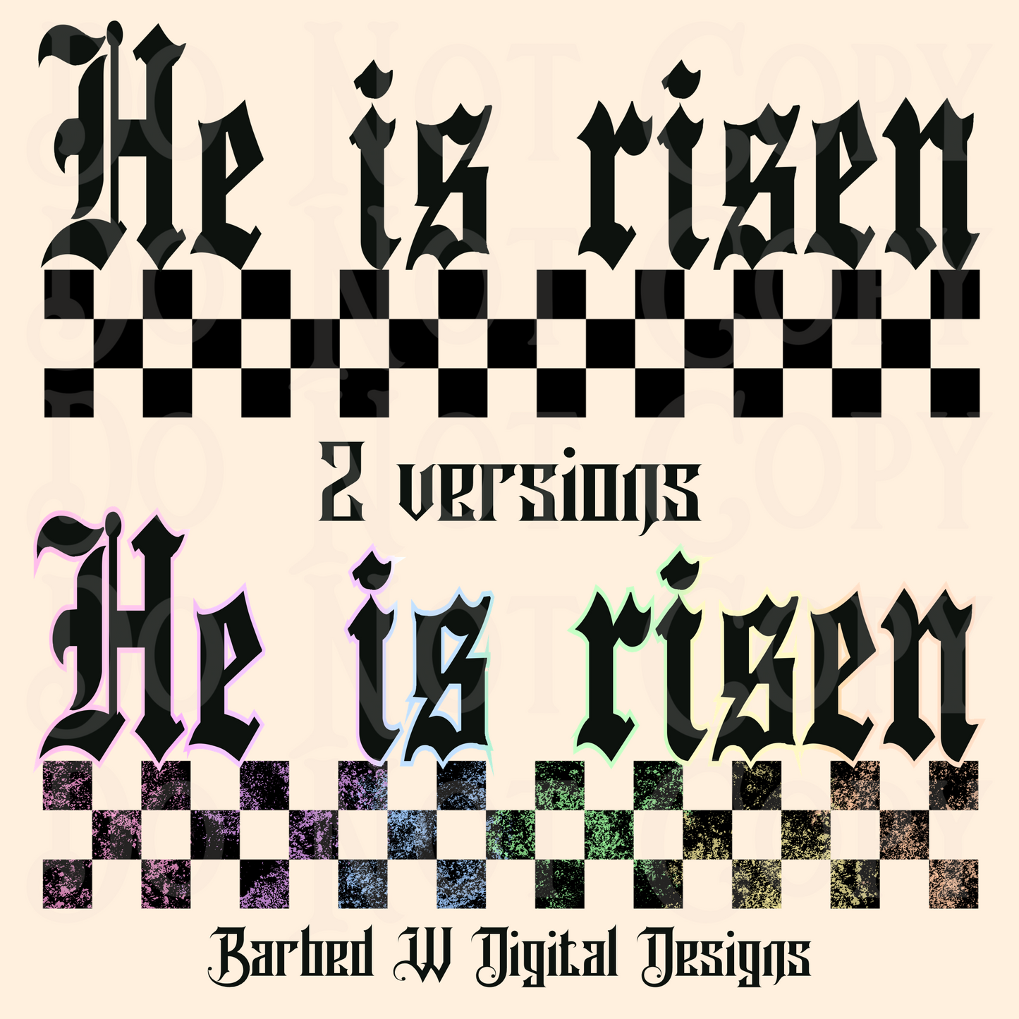 He is risen checkered png
