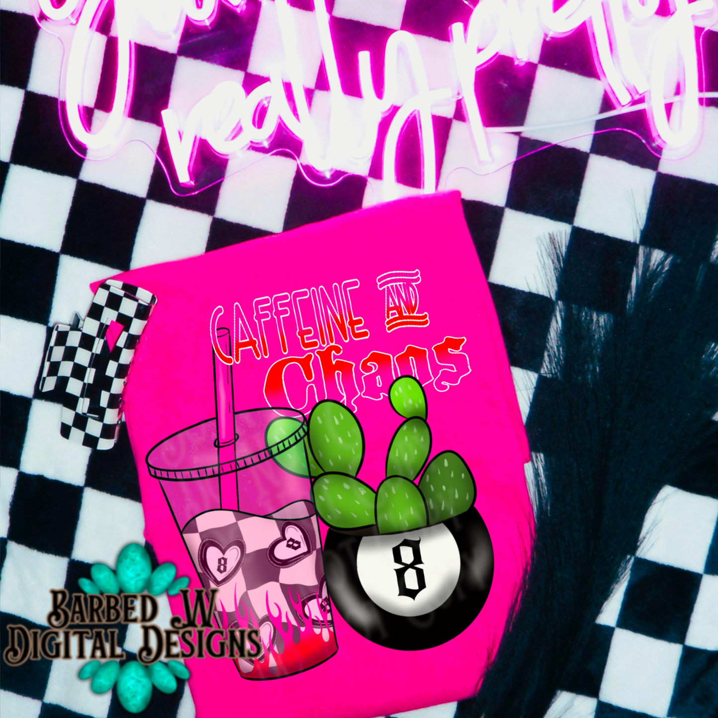 Caffeine & Chaos (pink)