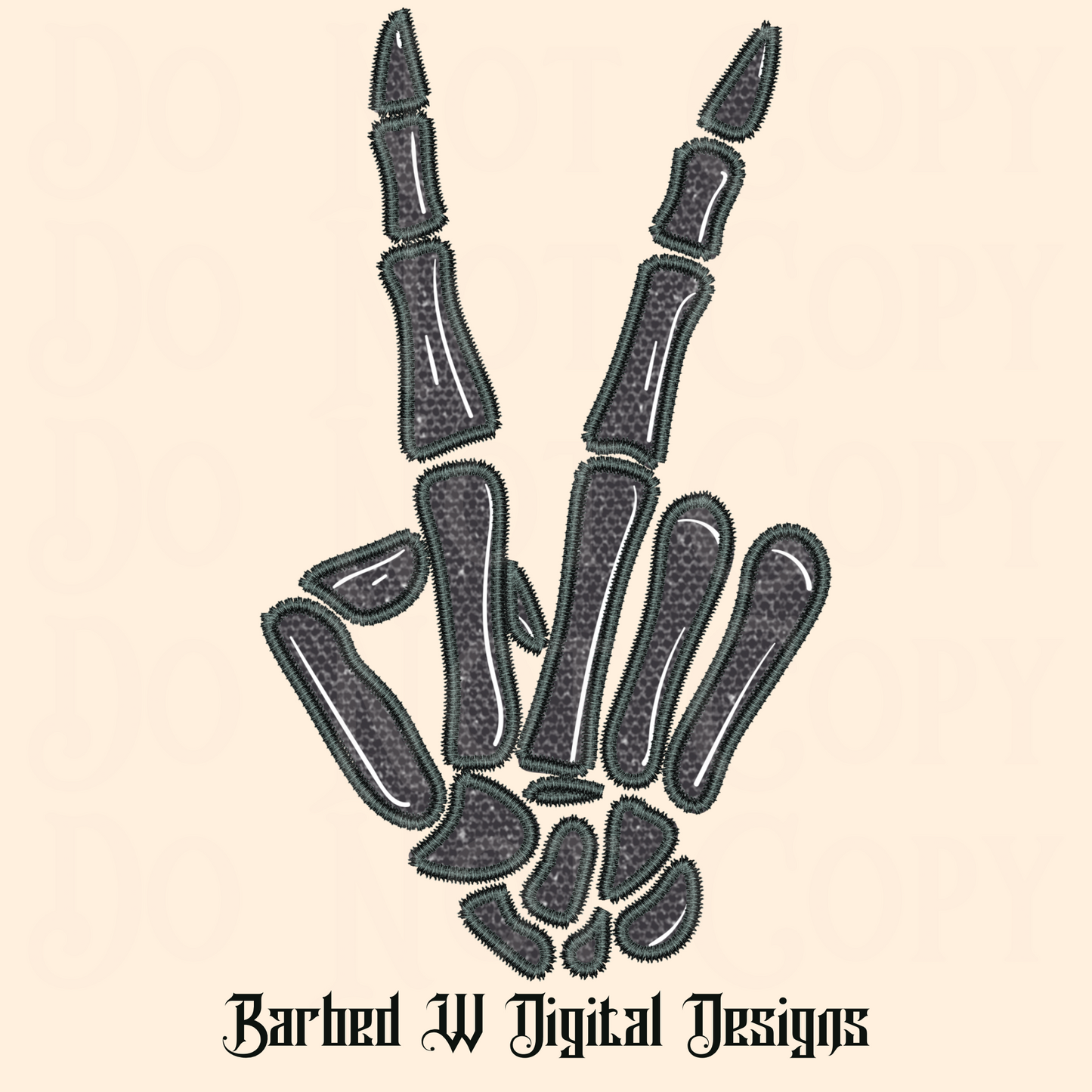 Embroidered Skelly Png