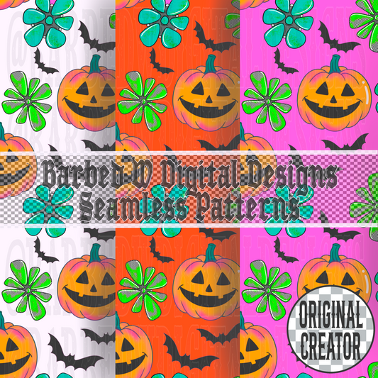 Turquoise Pumpkin Patch Pattern Bundle