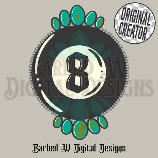 Turquoise 8 Ball Png