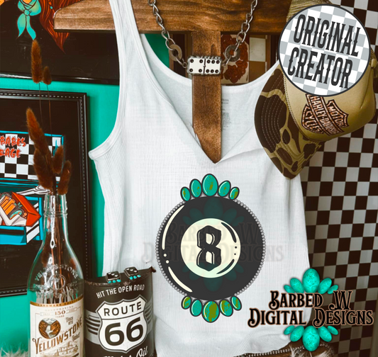 Turquoise 8 Ball Png