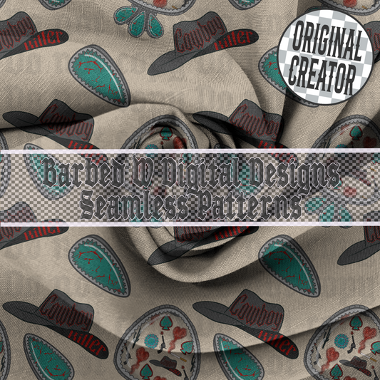 Cowboy Killer Seamless Pattern