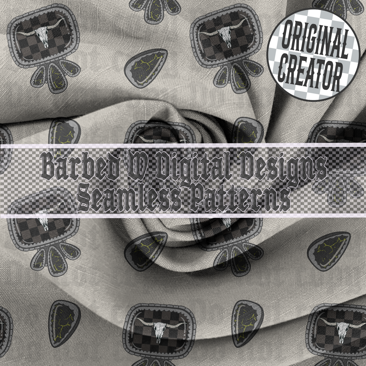 Longhorn Stone Seamless Pattern