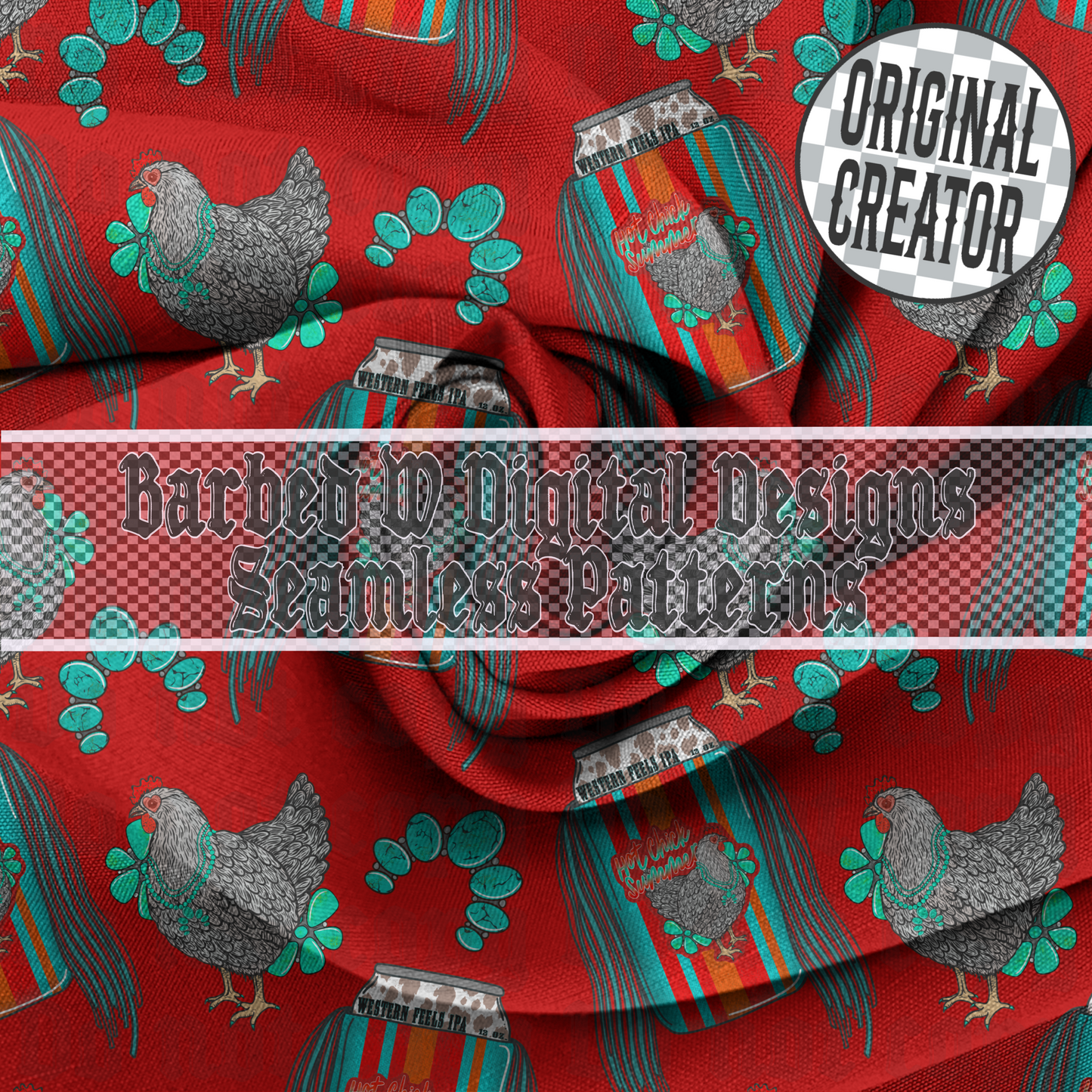 Western Feels IPA Seamless Pattern