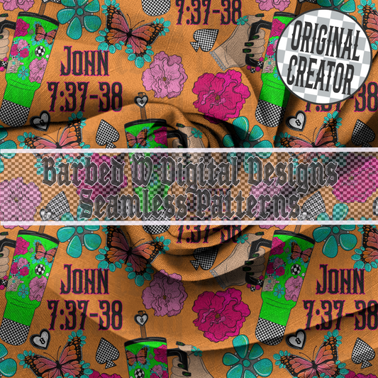 John:37-38 Seamless Pattern