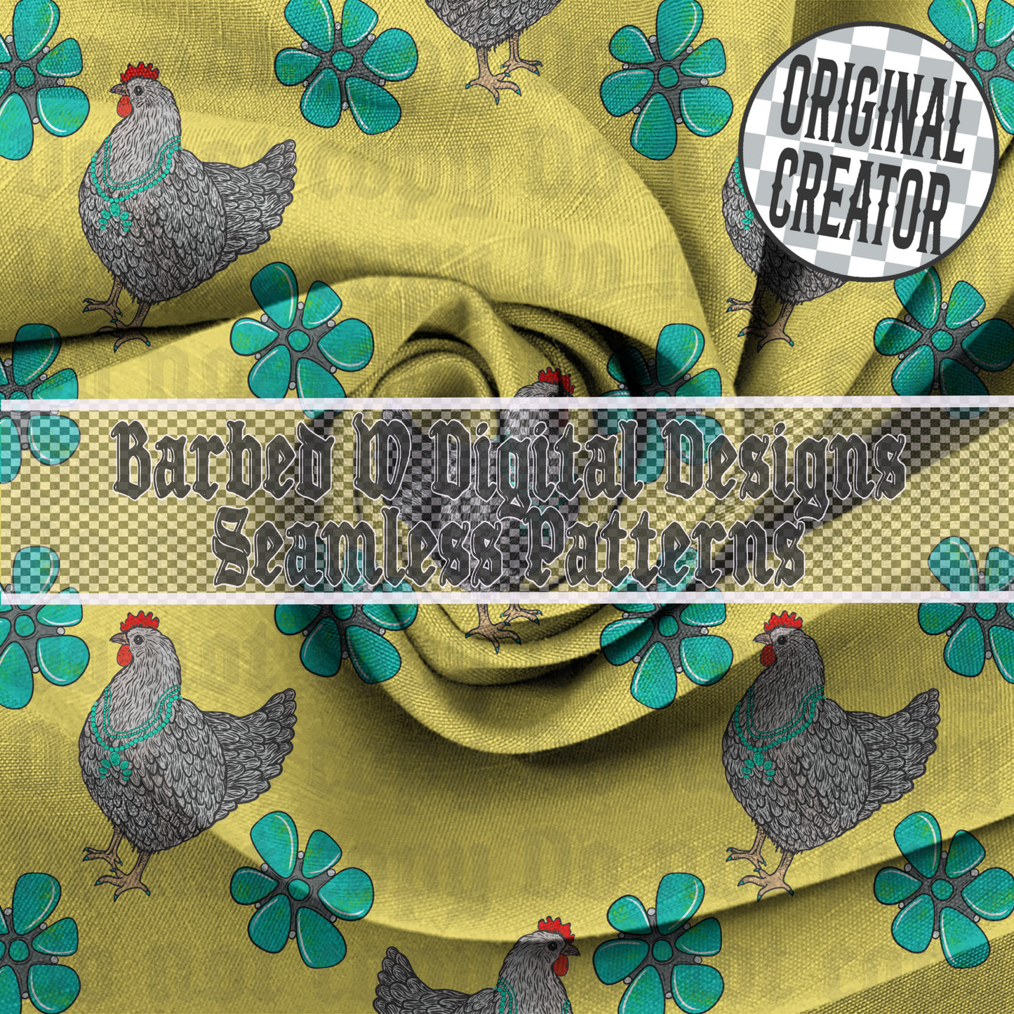 Yellow Chicken Seamless Pattern