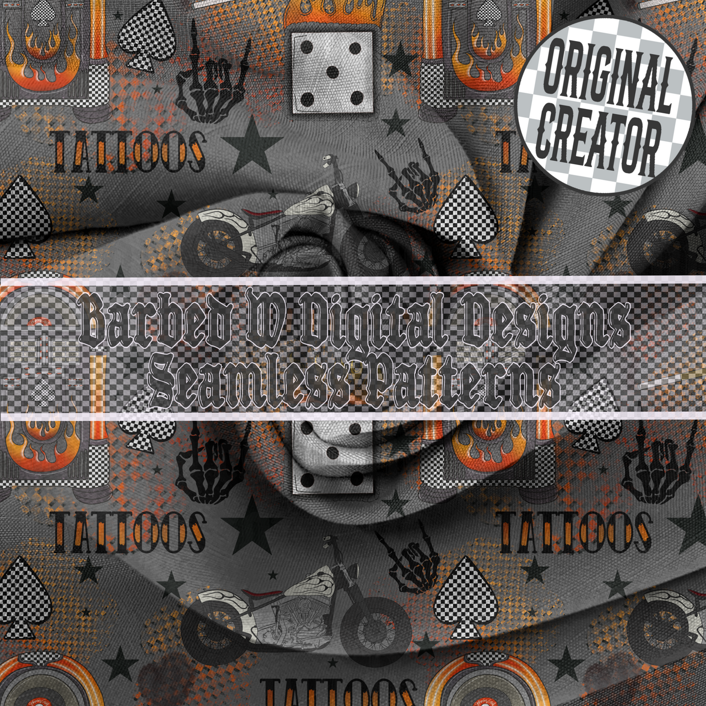 Yallternative Moto Club Seamless Pattern