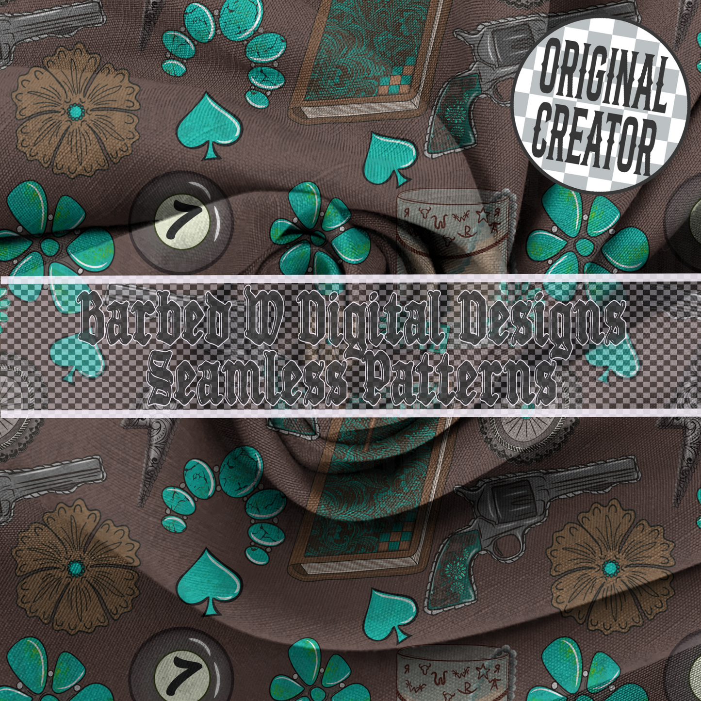 Cowgirl Essentials Seamless Pattern