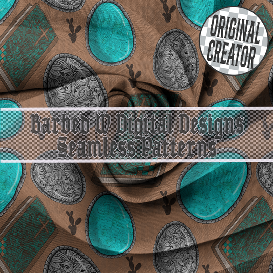 Western Bible seamless pattern