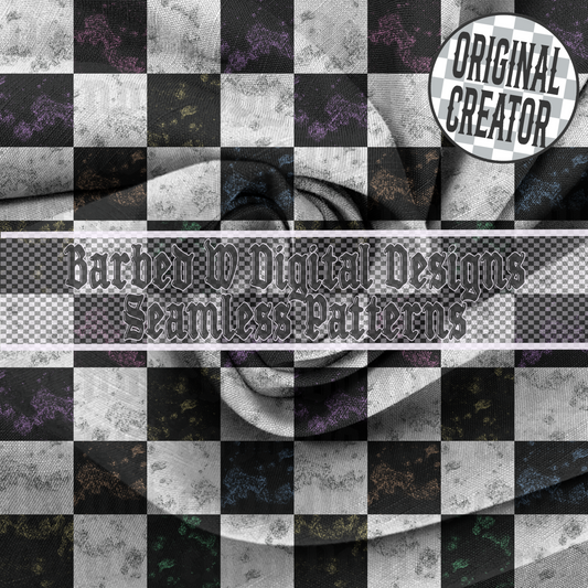 Pastel distressed checkers seamless pattern
