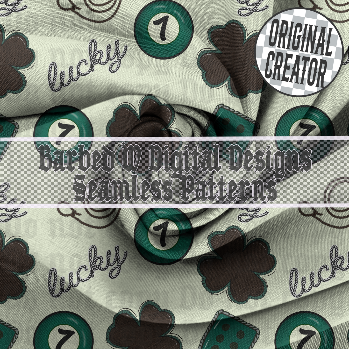 Western st Patrick’s day seamless pattern, shamrock pattern, leather pattern, four leaf clover png, western png, cowboy png, cowgirl png