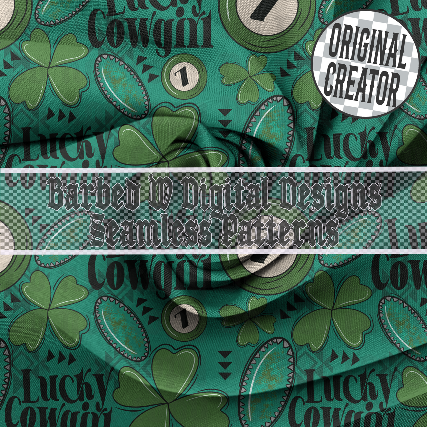 Western st Patrick’s day seamless pattern, shamrock pattern, turquoise pattern, four leaf clover png, western png, aztec pattern, cowgirl