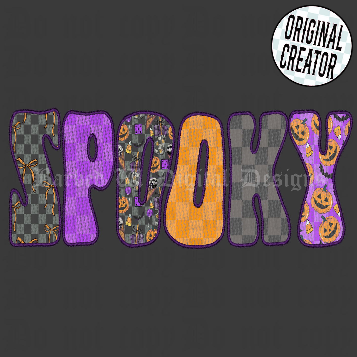 Embroidered Spooky Png