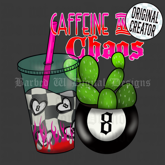 Caffeine & Chaos (pink)