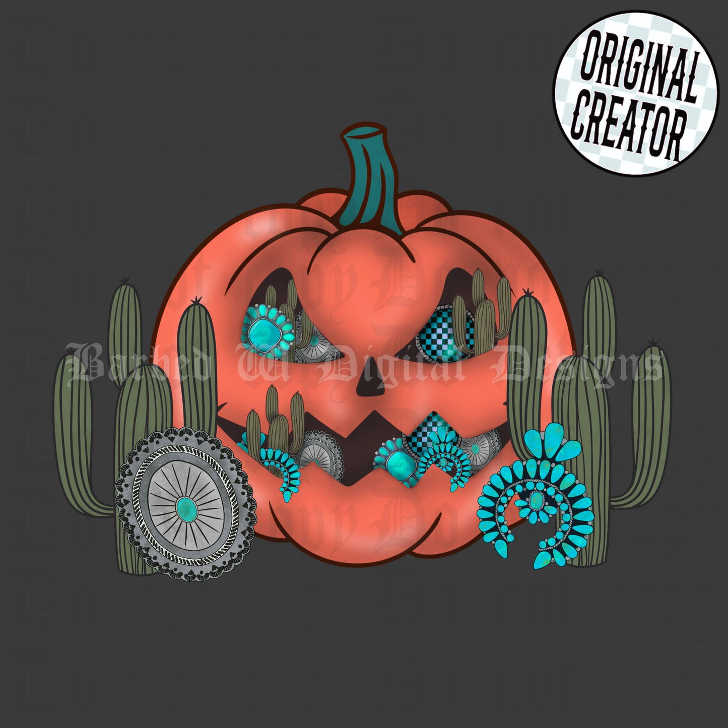 Happy fall png, turquoise pumpkin png, western fall png, turquoise png, punchy png, yallternative png, pumpkin png, Halloween png, cowgirl