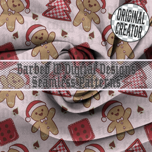 Gingerbread Christmas Seamless Pattern