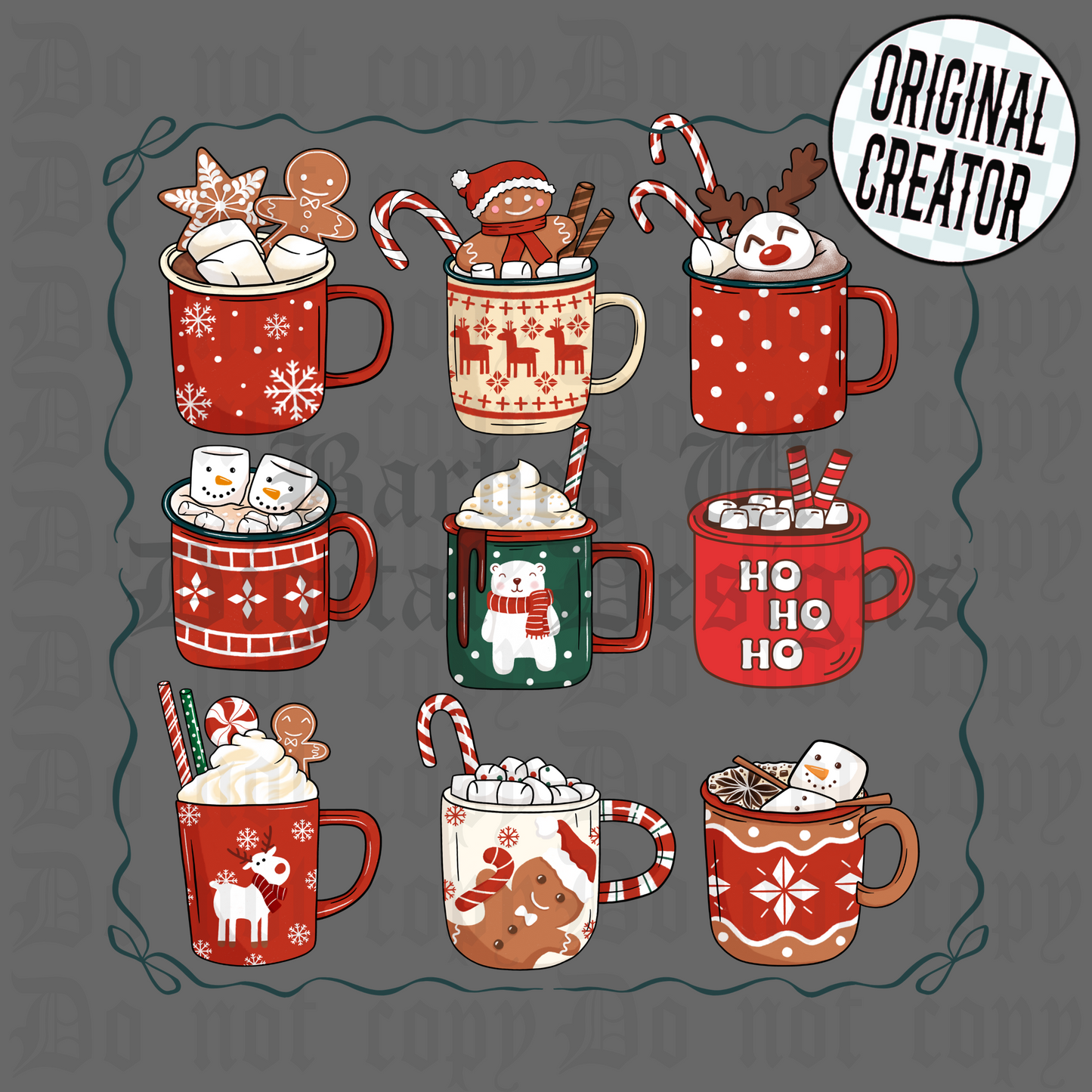 Christmas Coffee Collage PNG
