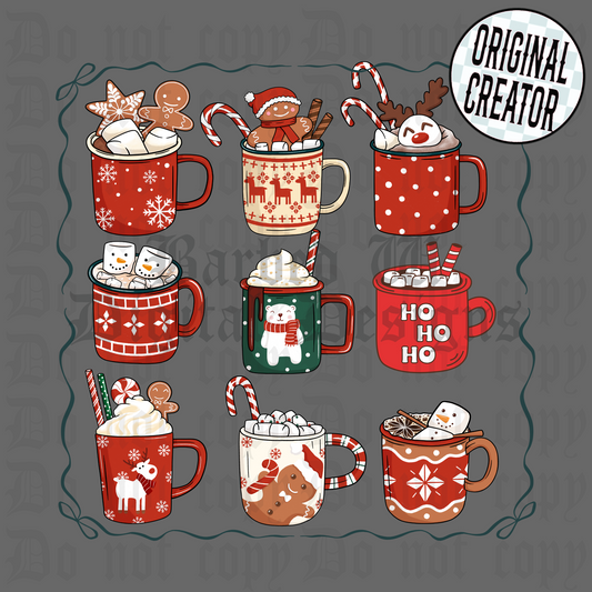 Christmas Coffee Collage PNG