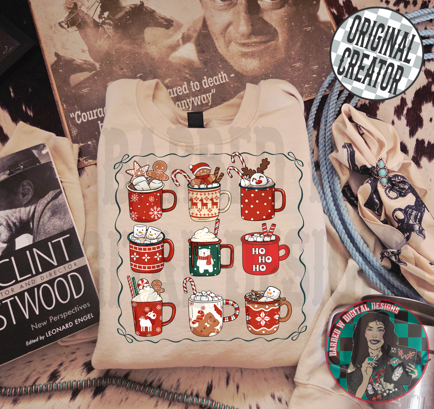 Christmas Coffee Collage PNG