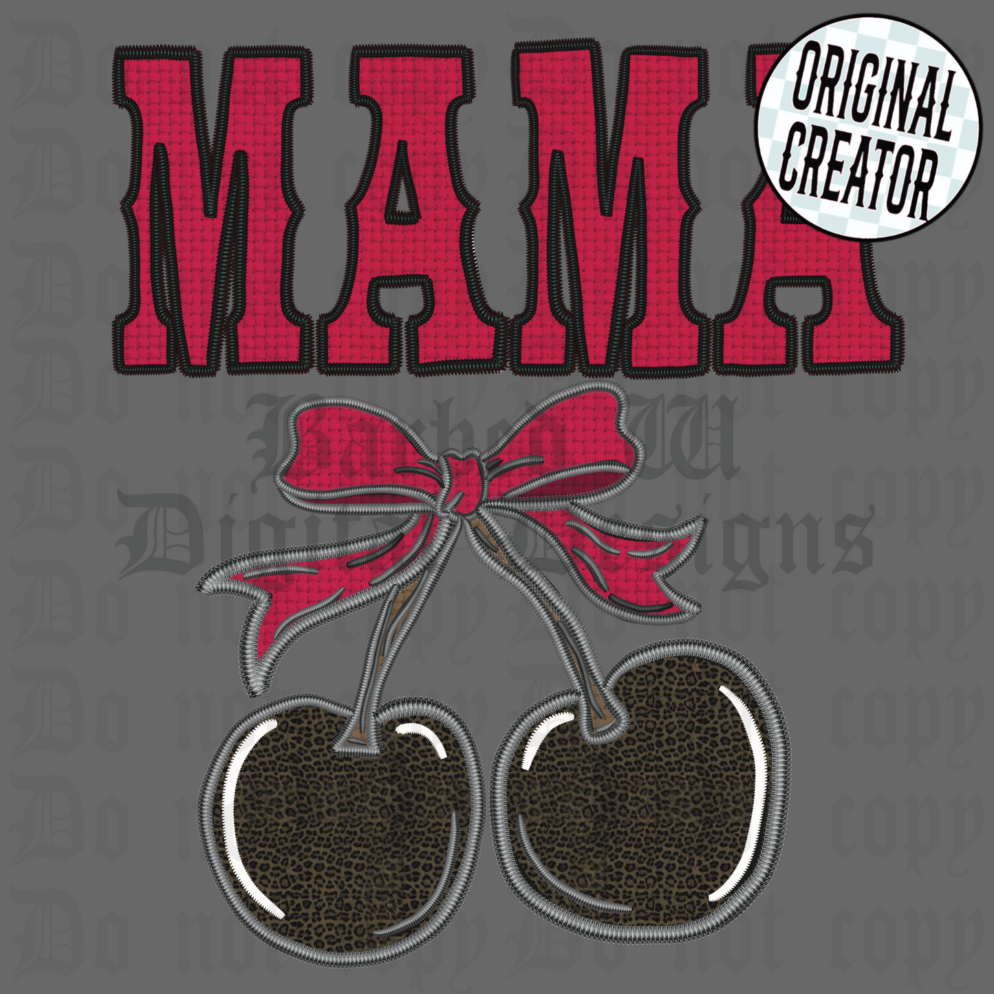 Embroidered Leopard Cherry Mama