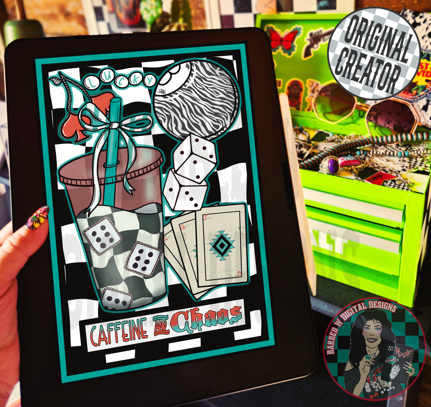 Caffeine & Chaos Tarot Card