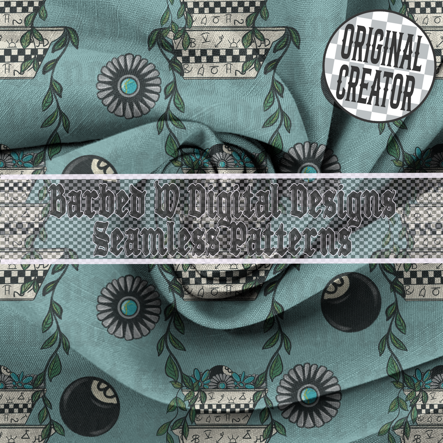 Cowgirl Pyrex Seamless Pattern