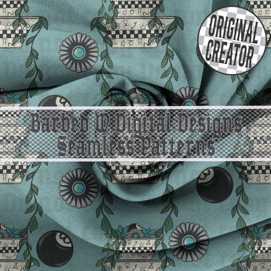 Cowgirl Pyrex Seamless Pattern