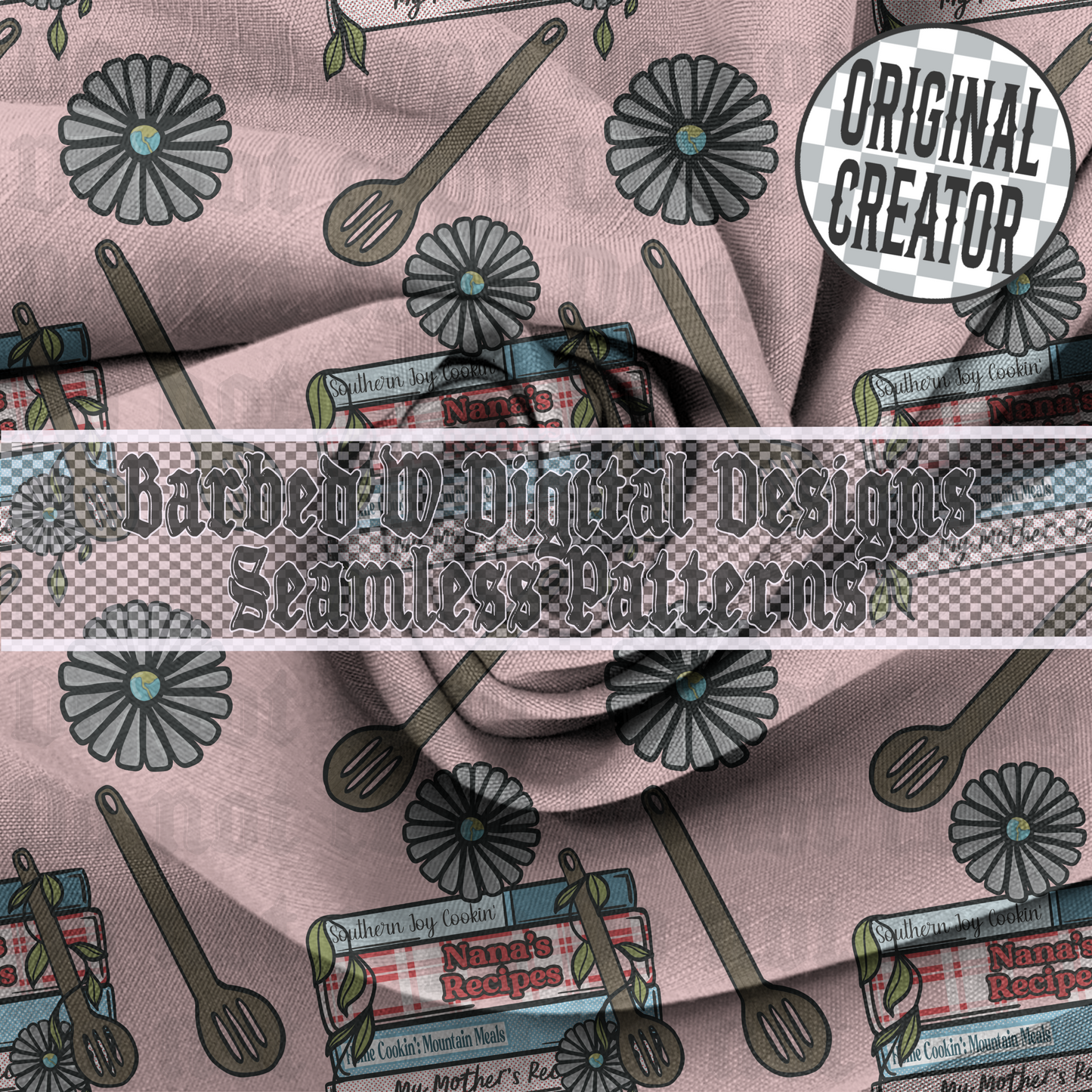 Vintage Cookbook Seamless Pattern