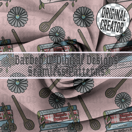 Vintage Cookbook Seamless Pattern