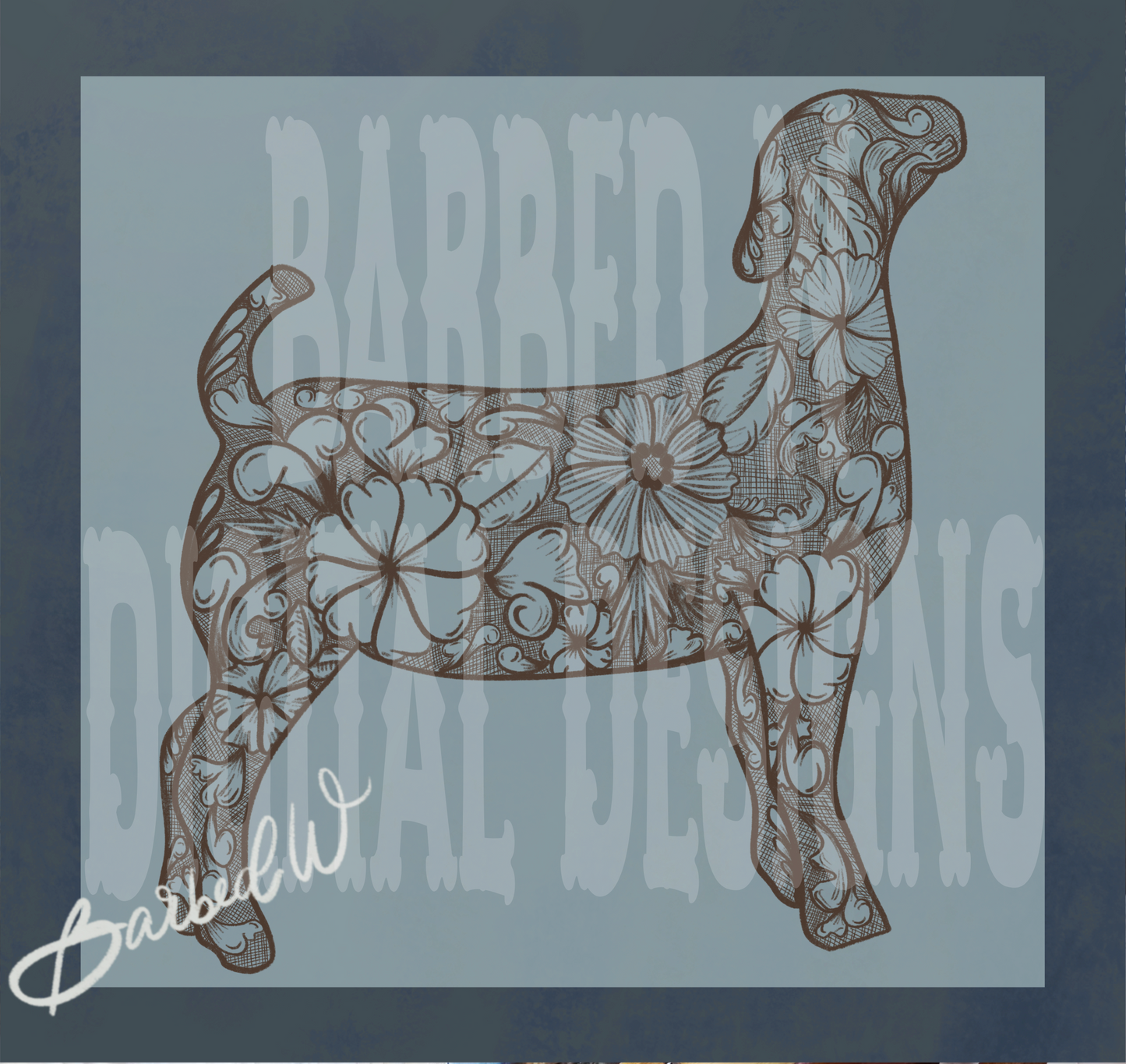Tooled Leather Show Lamb