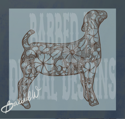 Tooled Leather Show Lamb