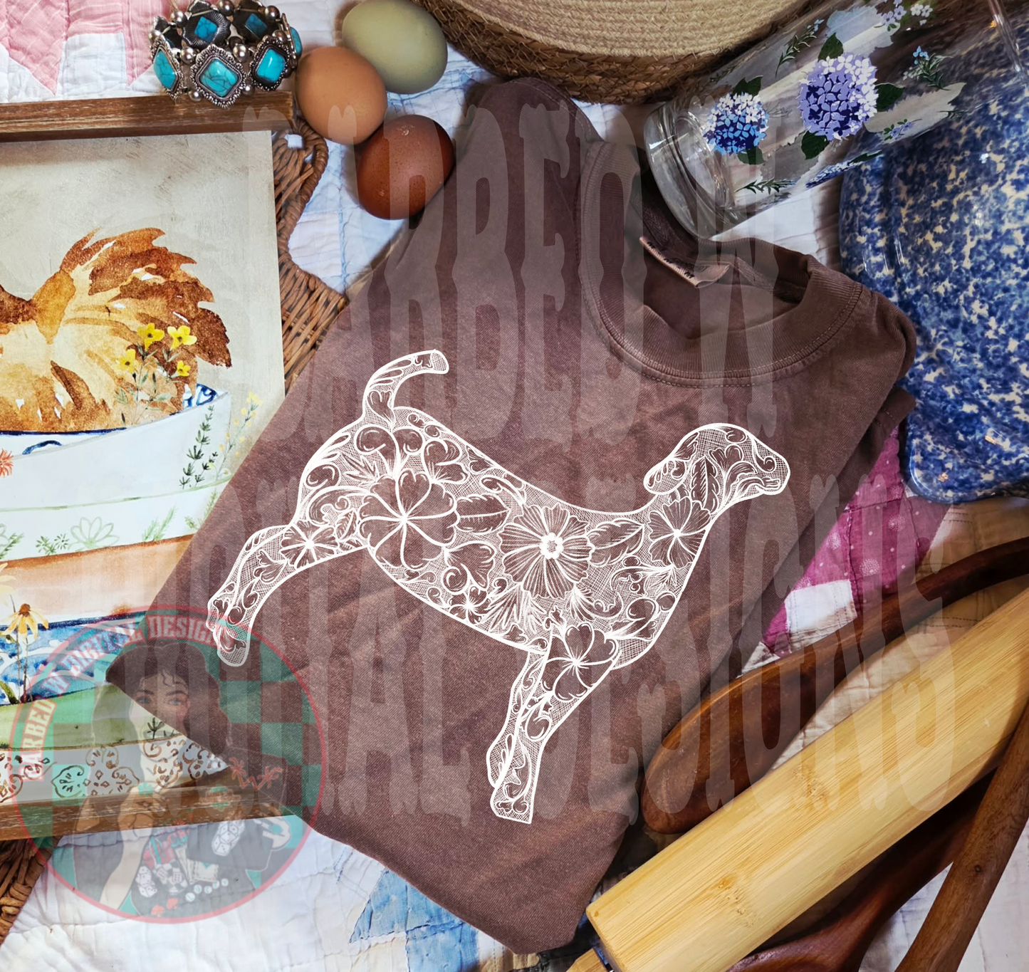 Tooled Leather Show Lamb
