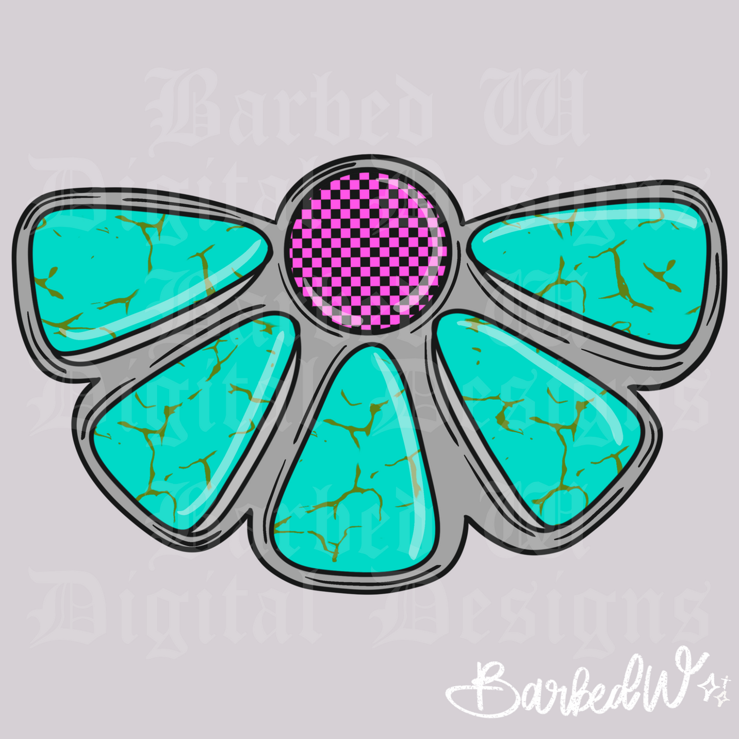 Pink Checkered Turquoise