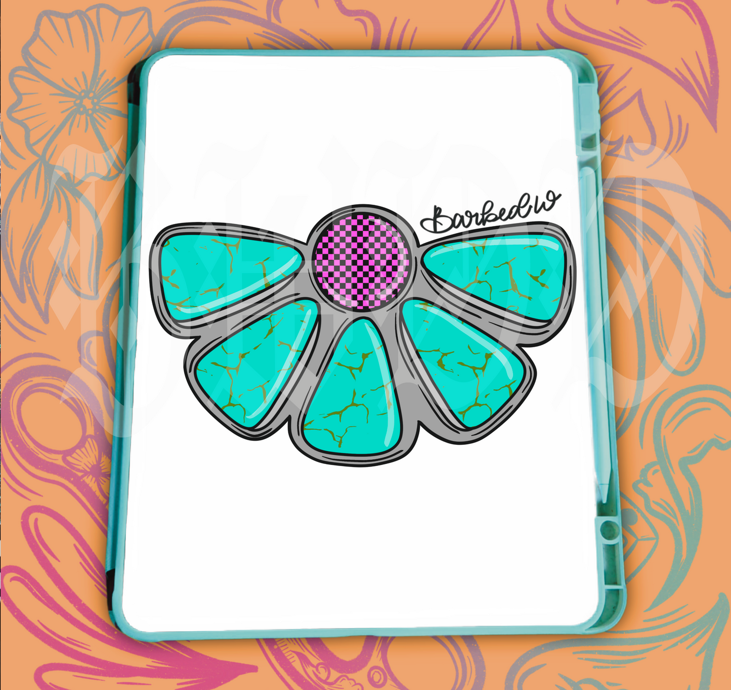 Pink Checkered Turquoise