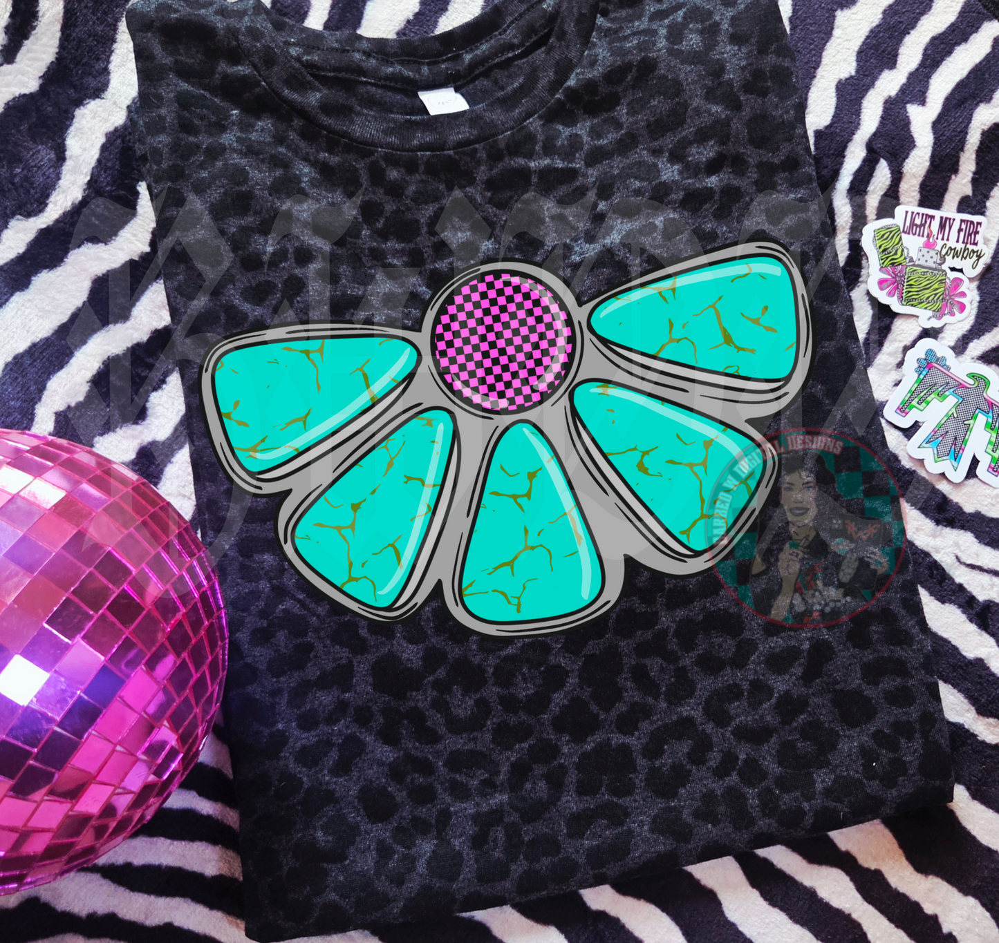 Pink Checkered Turquoise