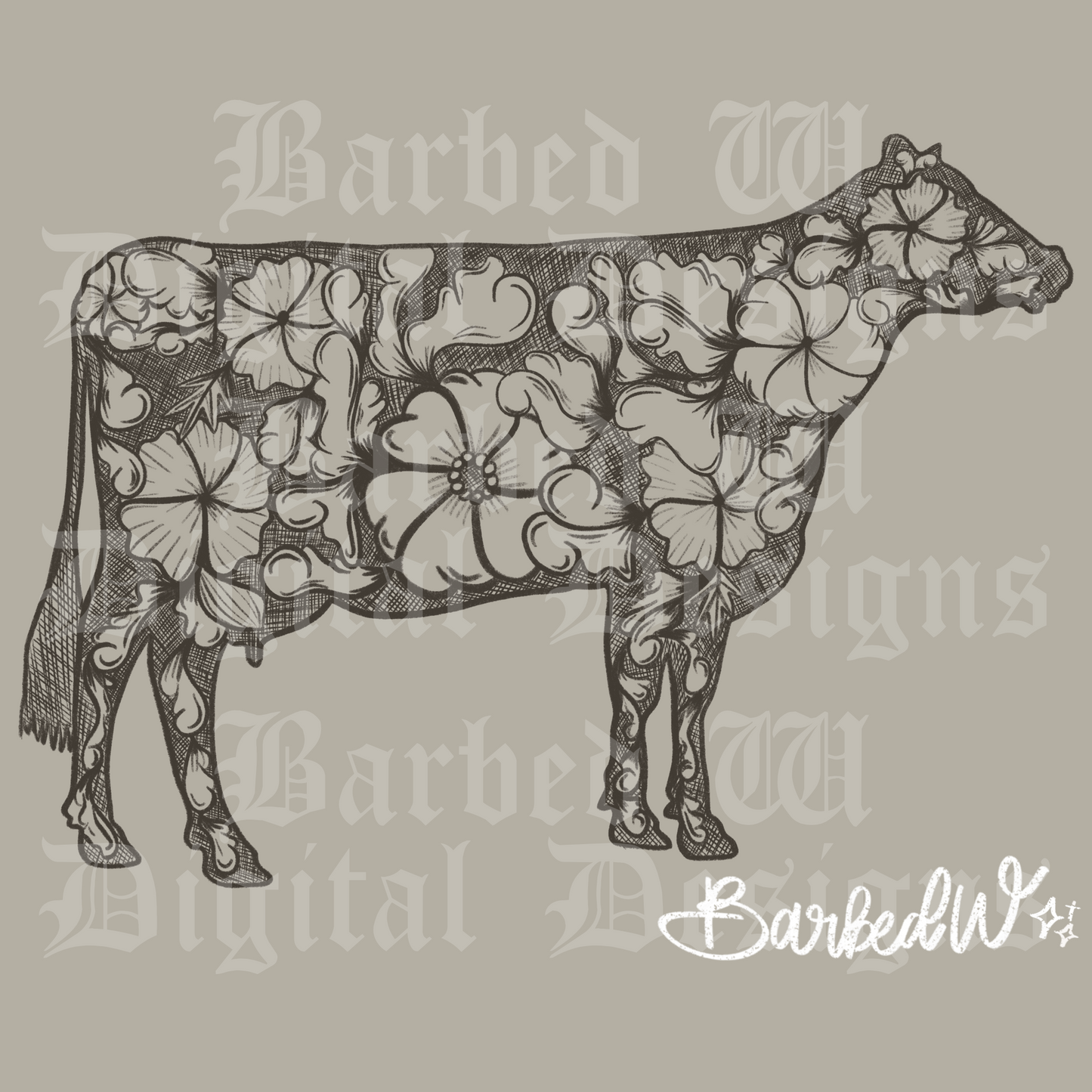 Floral Dairy Cow