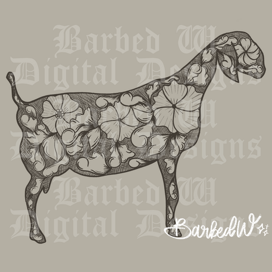Floral Dairy Goat