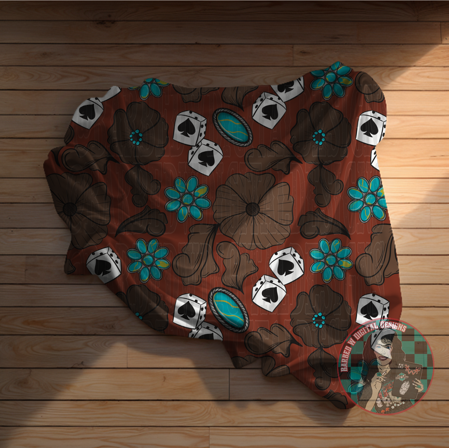 Brown Tooled Leather Pattern