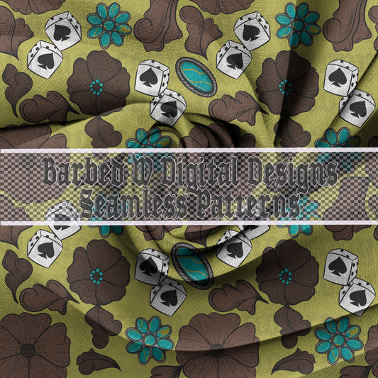 Green Tooled Leather Pattern