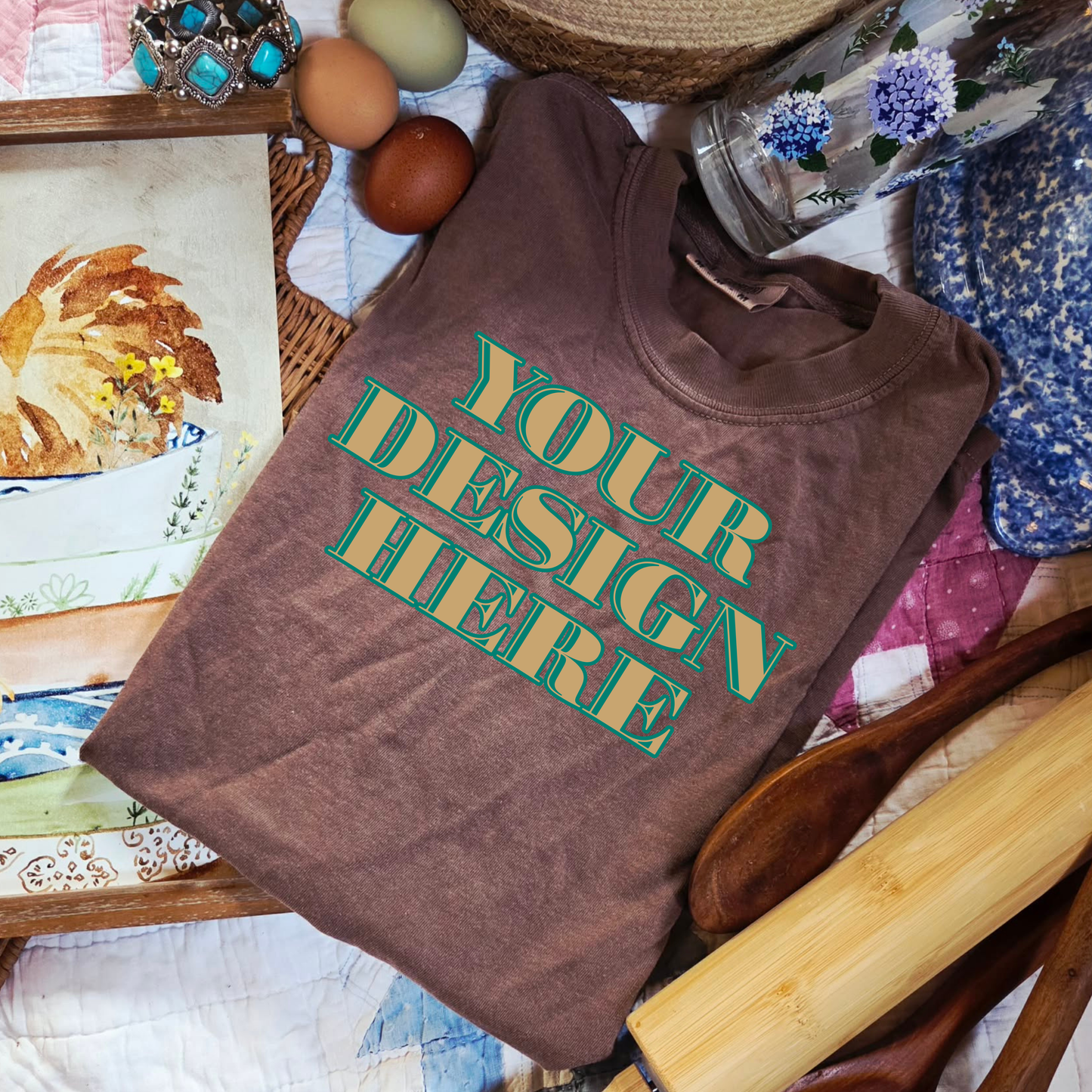 Comfort Colors Flatlay Mockup