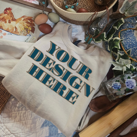 Gildan 50/50 Sand Sweatshirt Mockup