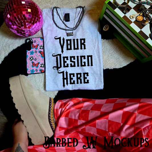 Gildan 50/50 Ash Western T-Shirt Mockup