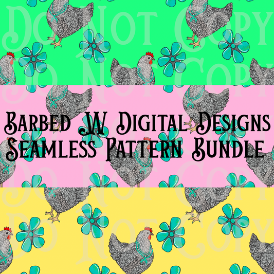 Chicken Seamless Pattern Bundle