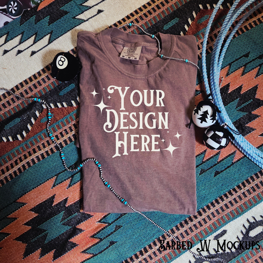 Western Christmas Comfort Colors Mockup