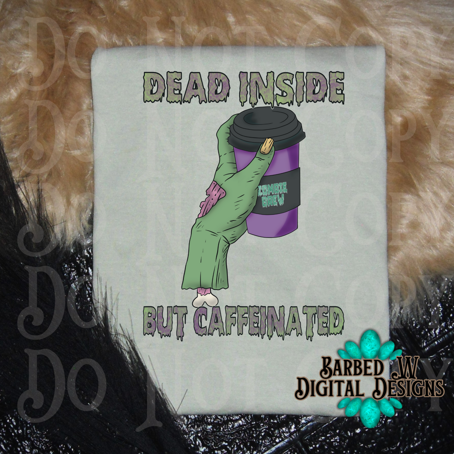 Dead inside but caffeinated png, zombie png, coffee png, spooky png, halloween png, tired mom png, halloween mama png, zombie brew png