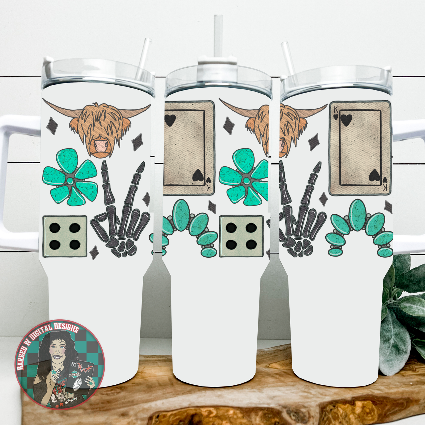 Embroidered Highland Collage Wrap