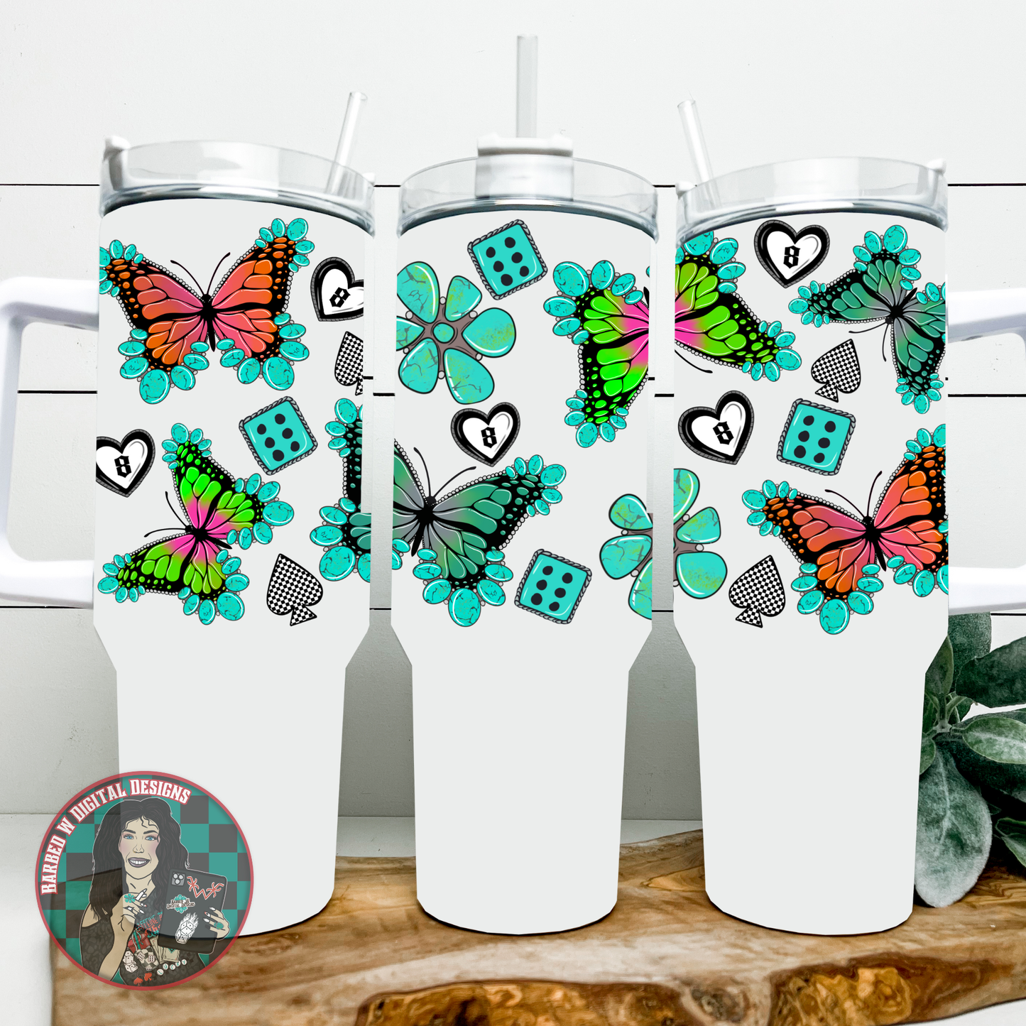 OG Turquoise Butterflies Wrap