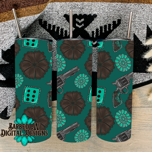 western tumbler wrap, western png, revolver tumbler png, 20 oz tumbler png, seamless tumbler png, flowers tumbler, turquoise tumbler